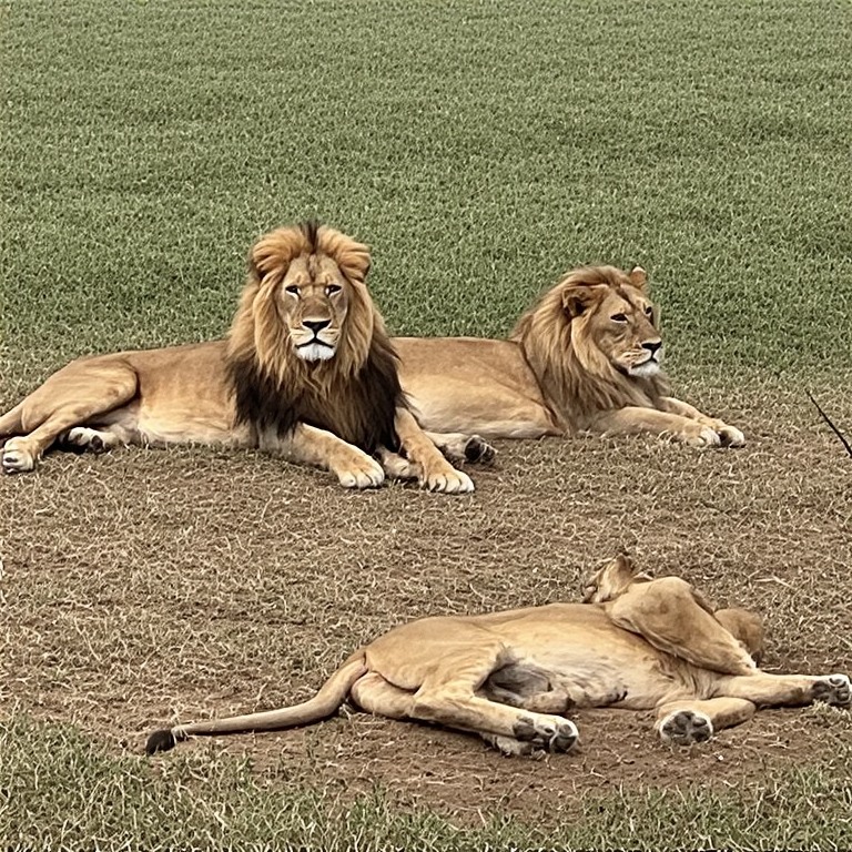 Lion resting in the Kenyan savannah